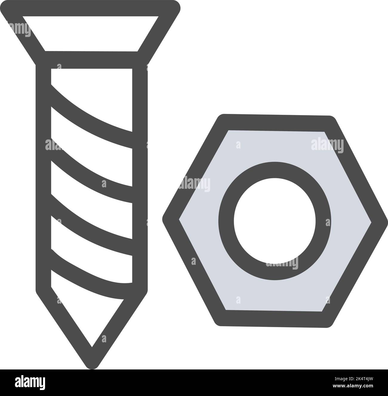 Construction screw, illustration, vector on a white background. Stock Vector