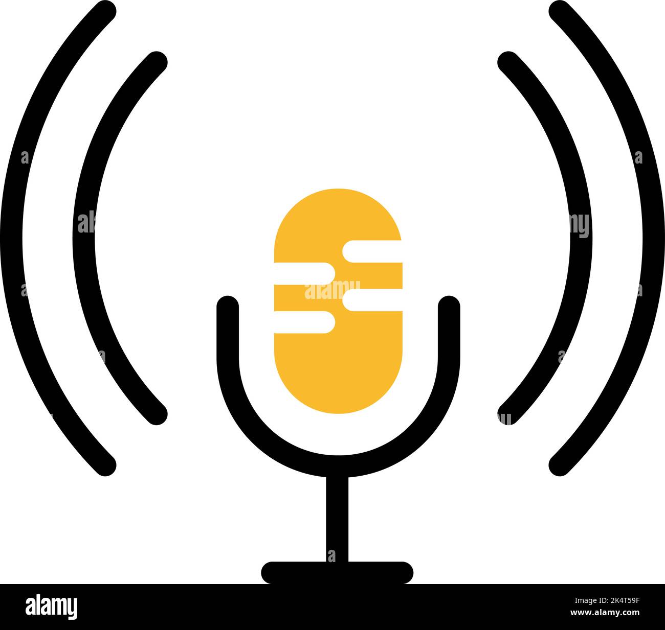 Broadcast microphone, illustration, vector on a white background. Stock Vector