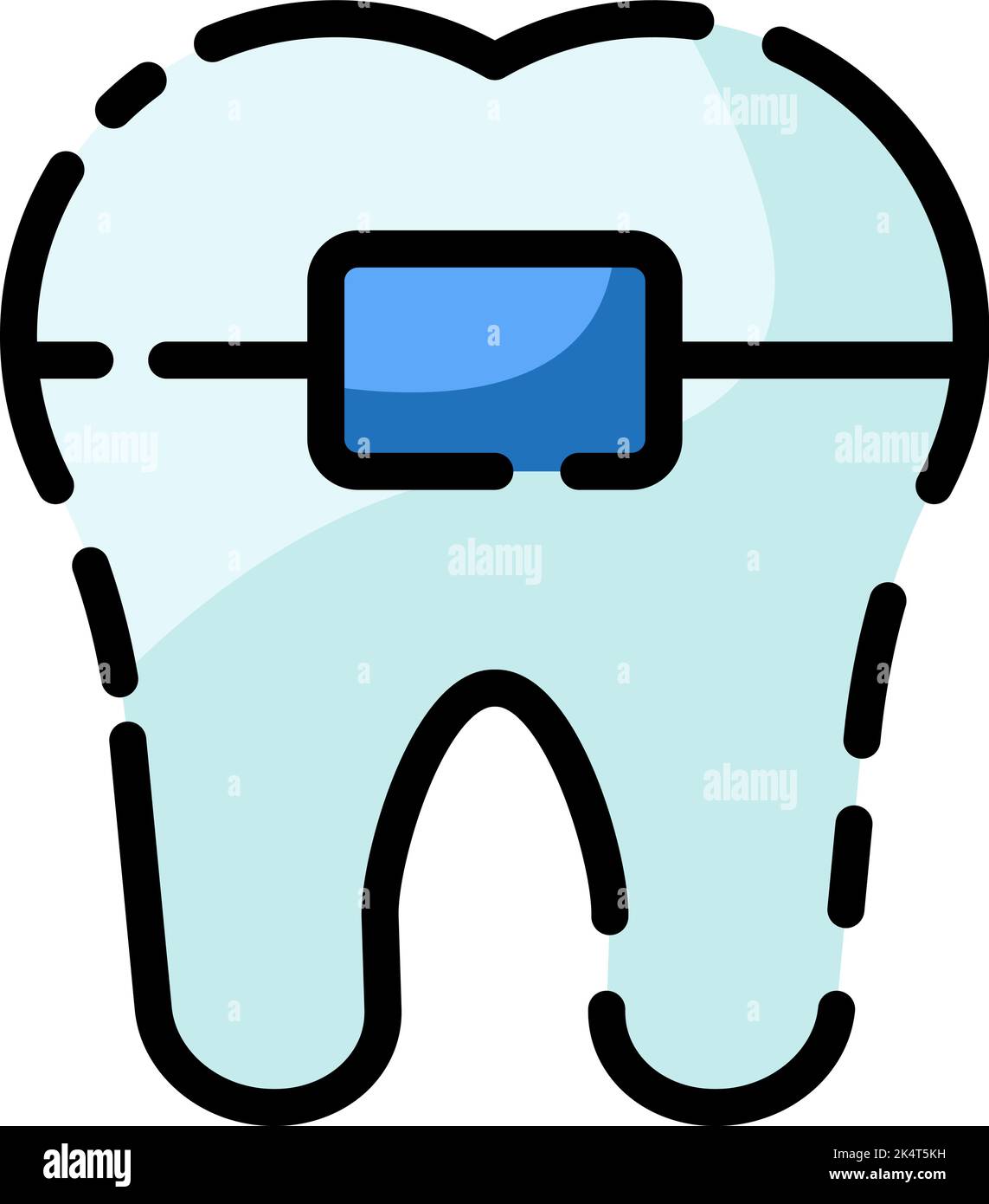 Dental brackets, illustration, vector on a white background. Stock Vector