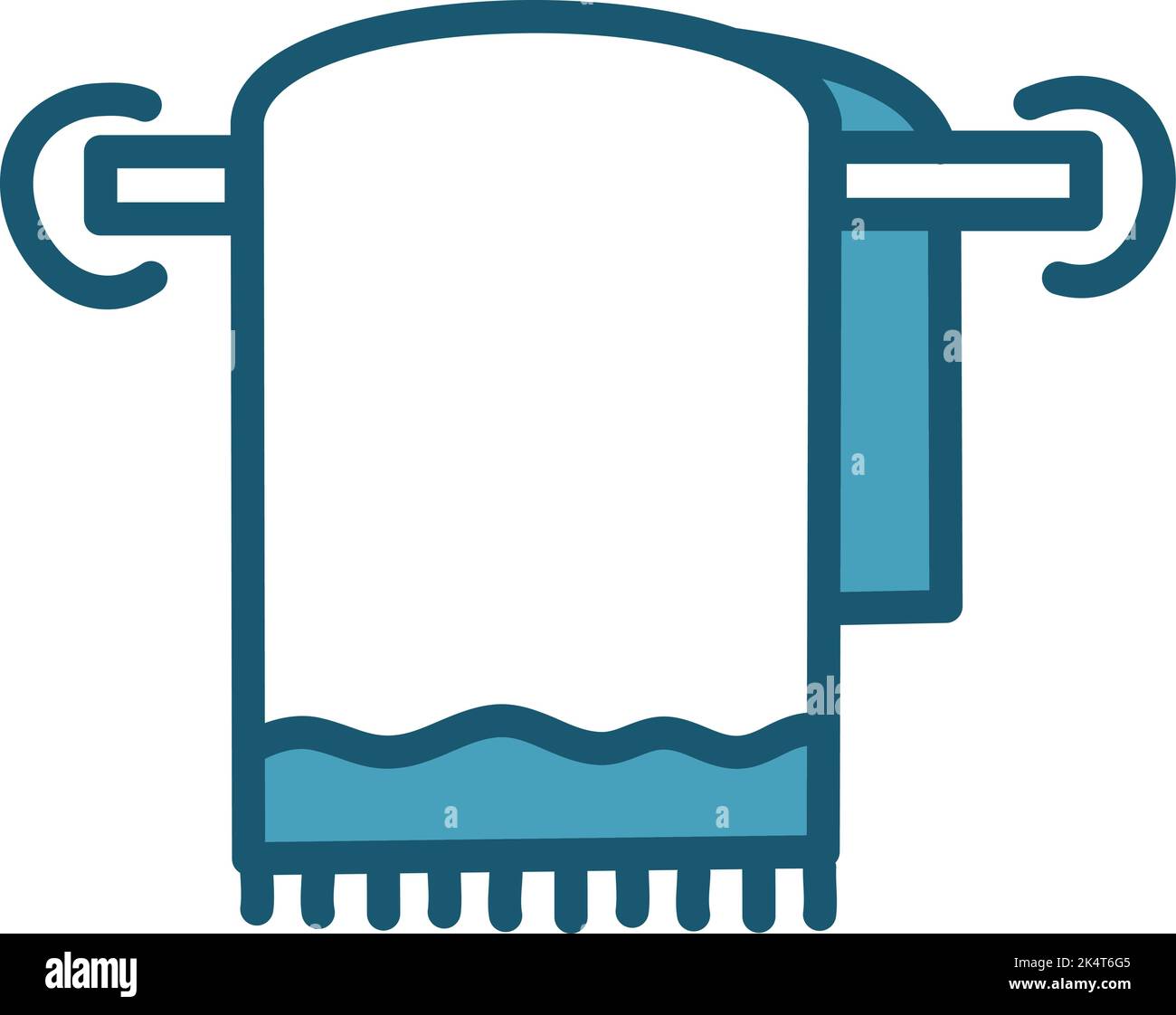 Blue towel, illustration, vector on a white background Stock Vector