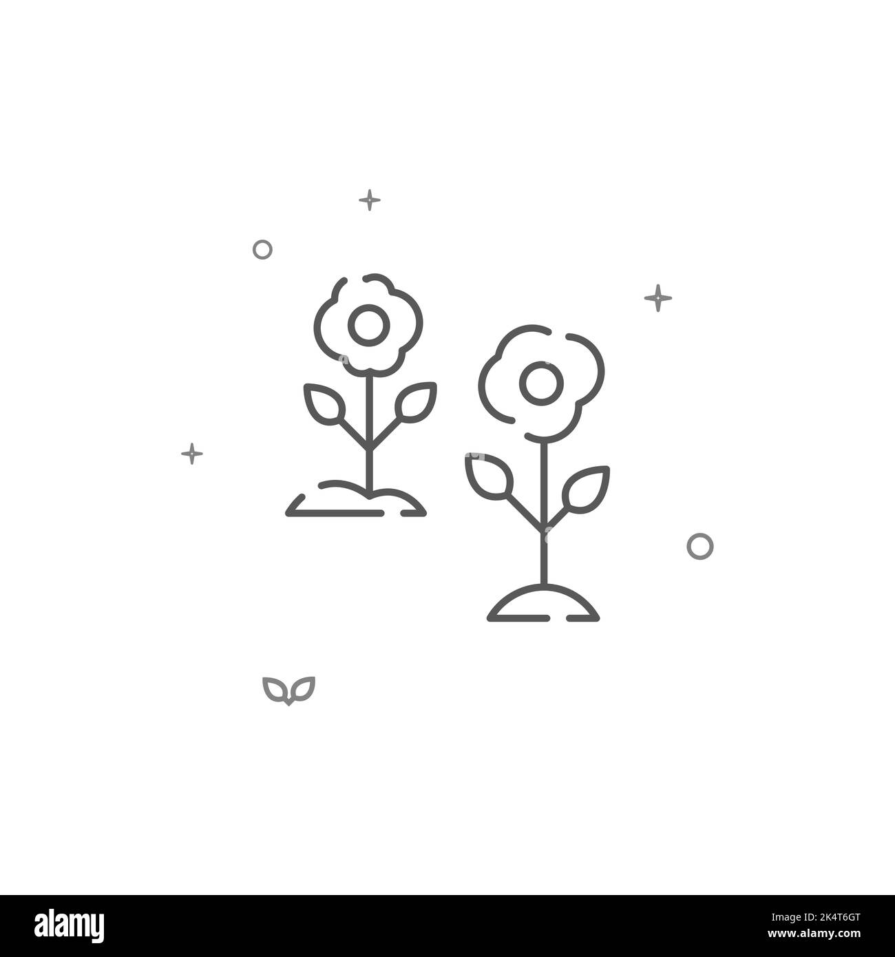 Flowers, cabbage simple vector line icon. Symbol, pictogram, sign ...