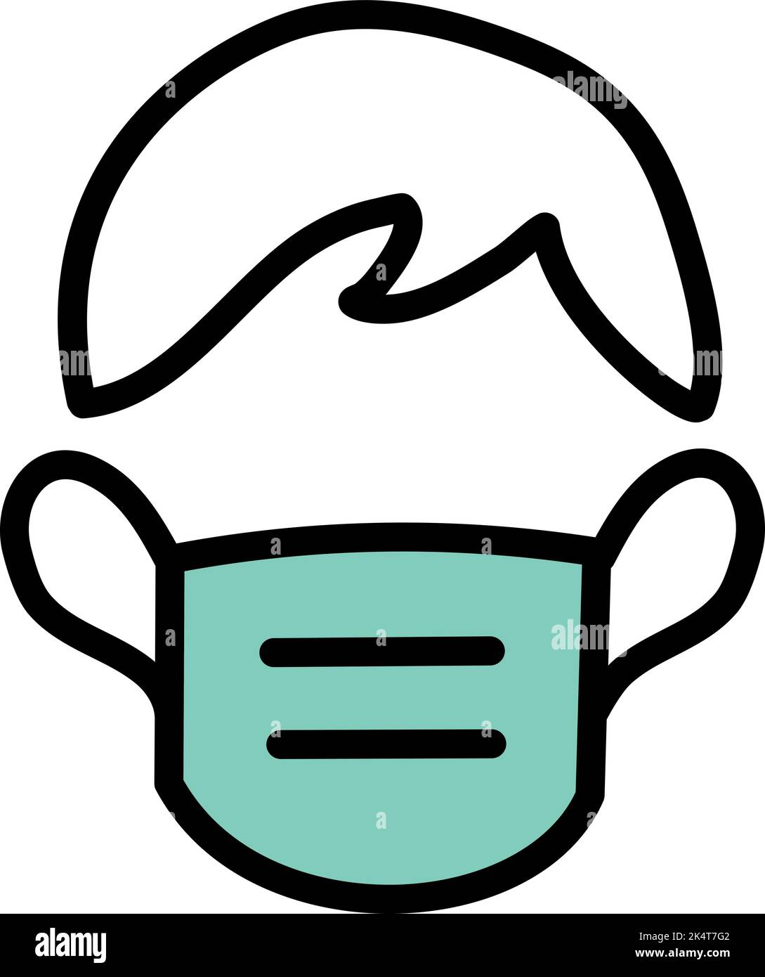 Wearing a mask, illustration, vector on a white background. Stock Vector