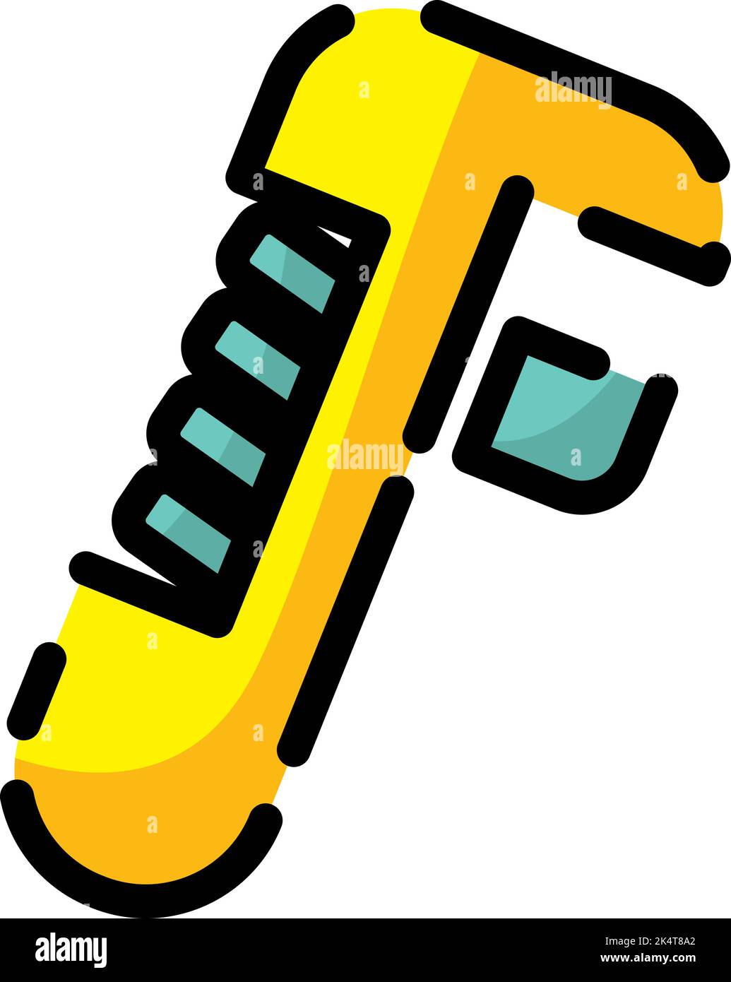 Construction pipe wrench, illustration, vector on a white background. Stock Vector