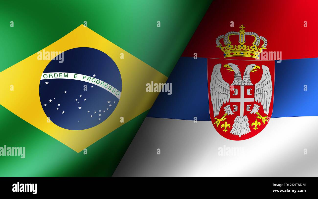 Football 2022 | Group Stage Match Cards (Brazil VS Serbia ) Stock Photo