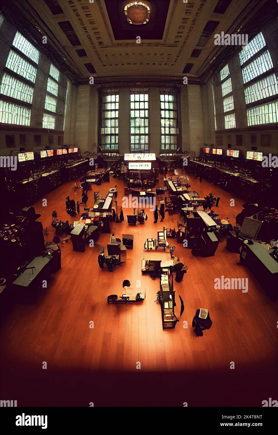 Interior of the American Stock Exchange of Wall Street of New York City