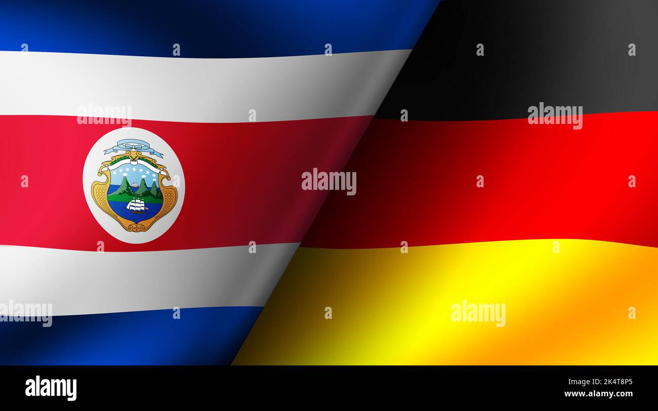 Germany costa rica flag hi-res stock photography and images