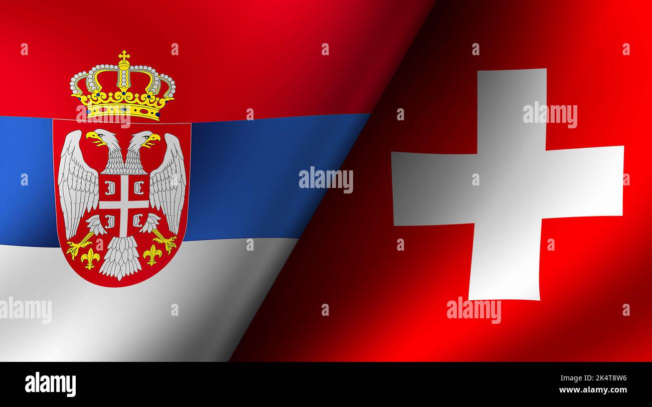 Football 2022 | Group Stage Match Cards ( Serbia VS Switzerland ) Stock Photo