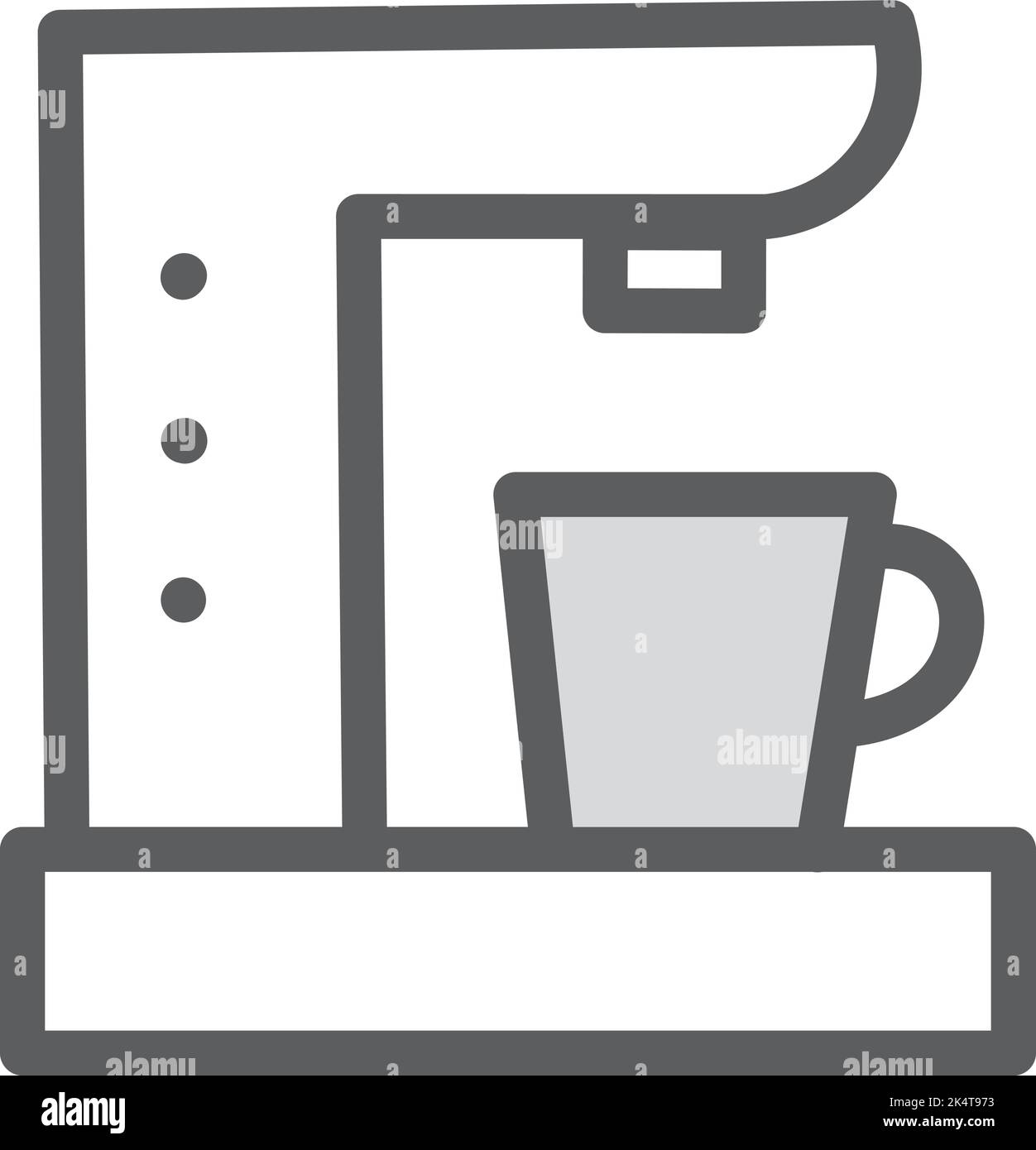 Kitchen espresso machine, illustration, vector on a white background ...