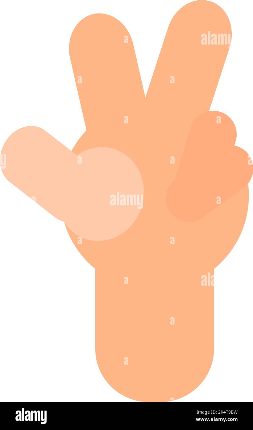 Three fingers, illustration, vector on a white background. Stock Vector
