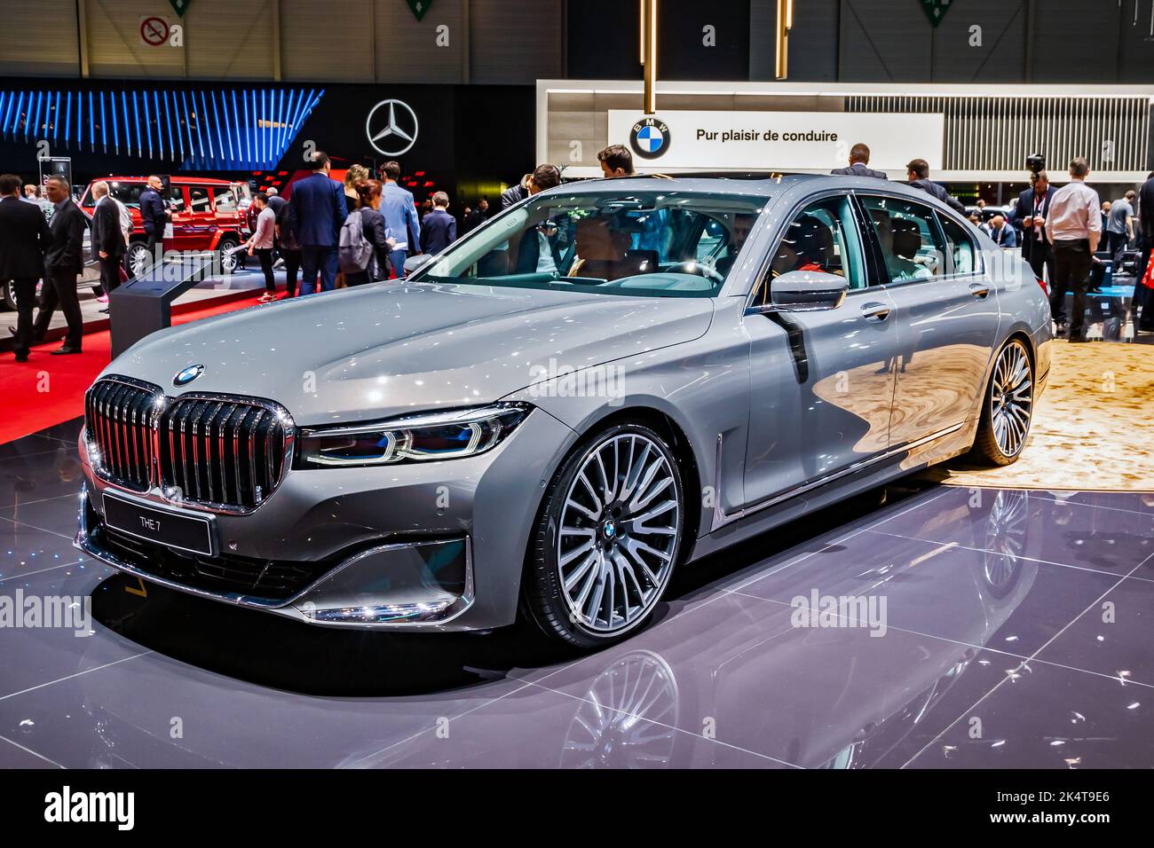 BMW 7 Series car at the 89th Geneva International Motor Show. Geneva, Switzerland - March 6, 2019. Stock Photo