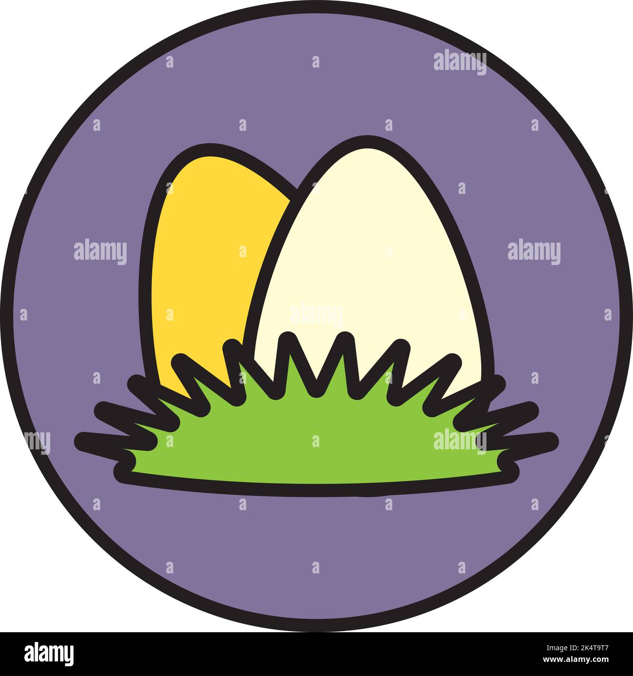 easter eggs in grass, illustration, vector on a white background. Stock Vector