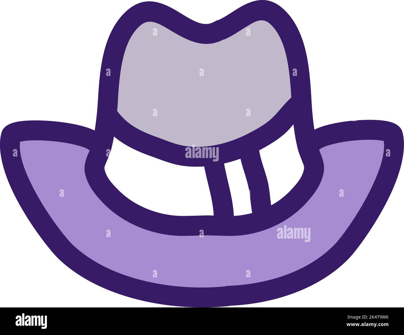 Purple hat, illustration, vector on a white background Stock Vector