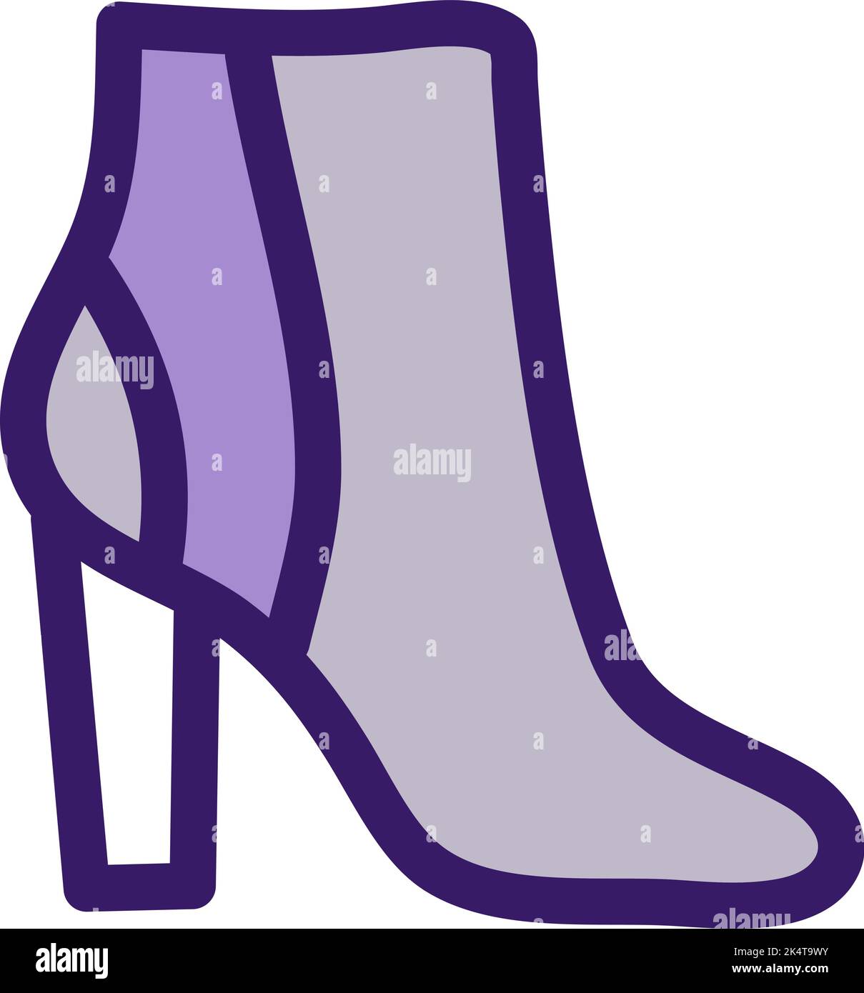 Purple designer shoes, illustration, vector on a white background. Stock Vector