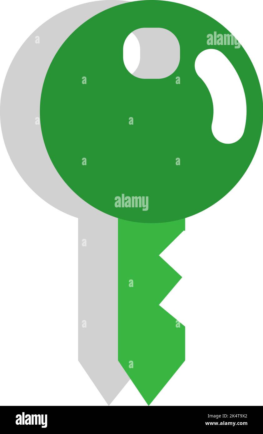 Hotel key, illustration, vector on a white background. Stock Vector