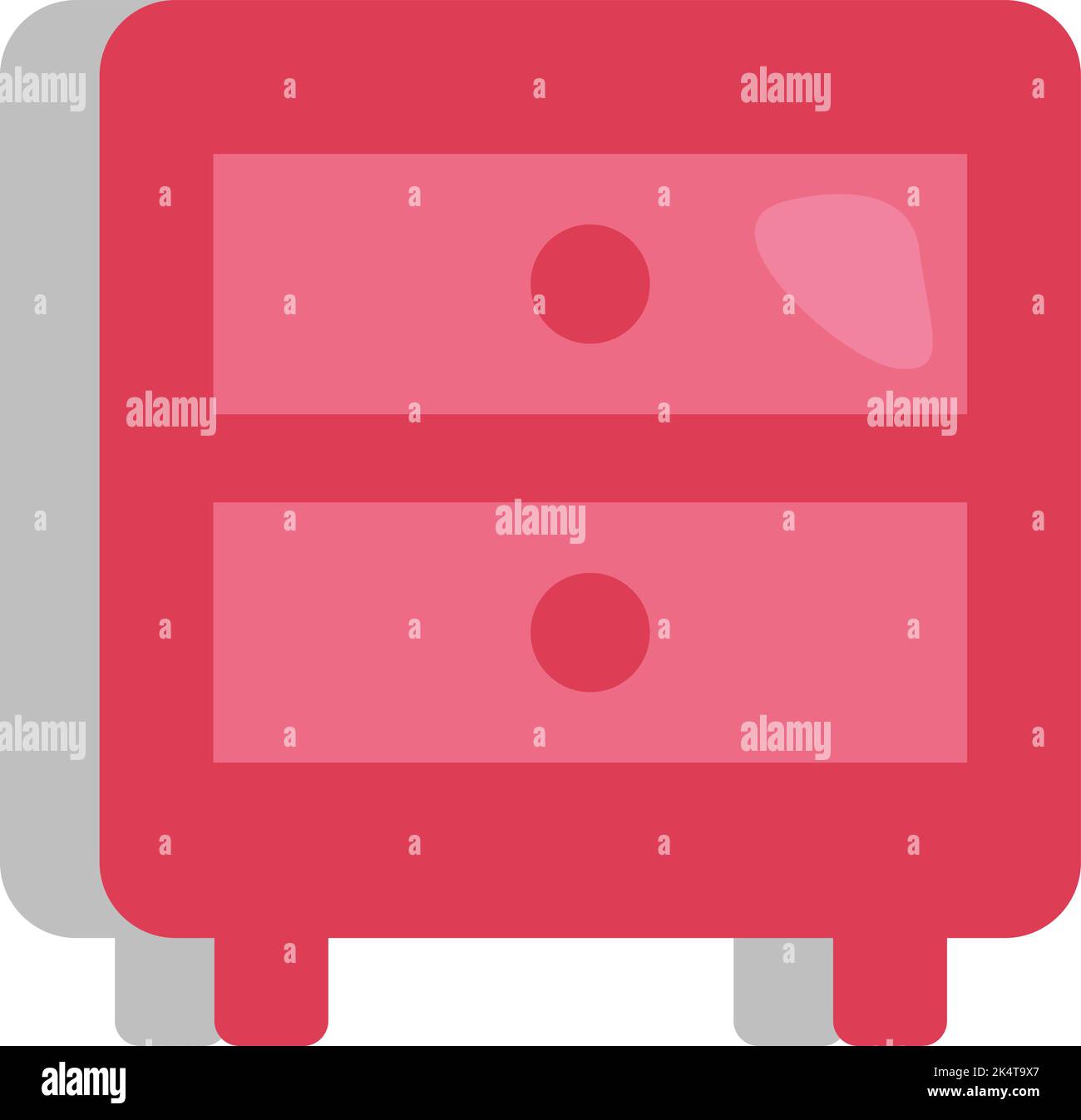 Pink nightstand, illustration, vector on a white background. Stock Vector