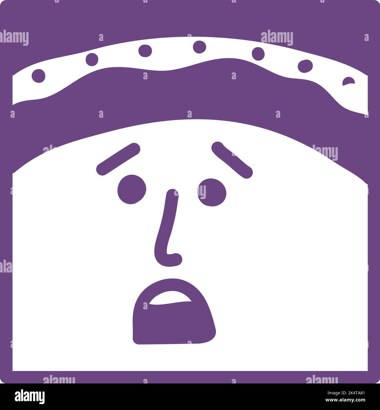 Shocked emotion face, illustration, vector on a white background. Stock Vector