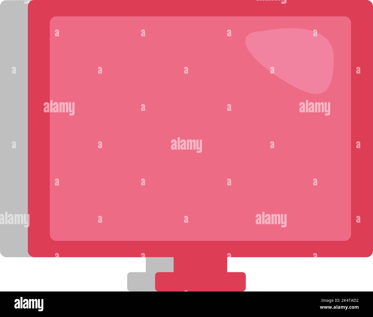 Pink plasma TV, illustration, vector on a white background. Stock Vector