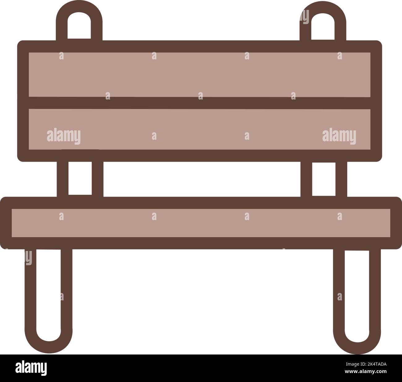 Wooden bench, illustration, vector on a white background. Stock Vector