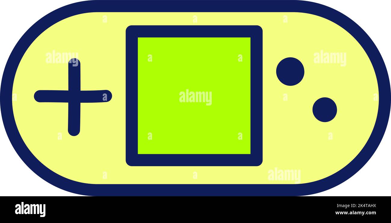Old portable gaming device, illustration, vector on a white background. Stock Vector