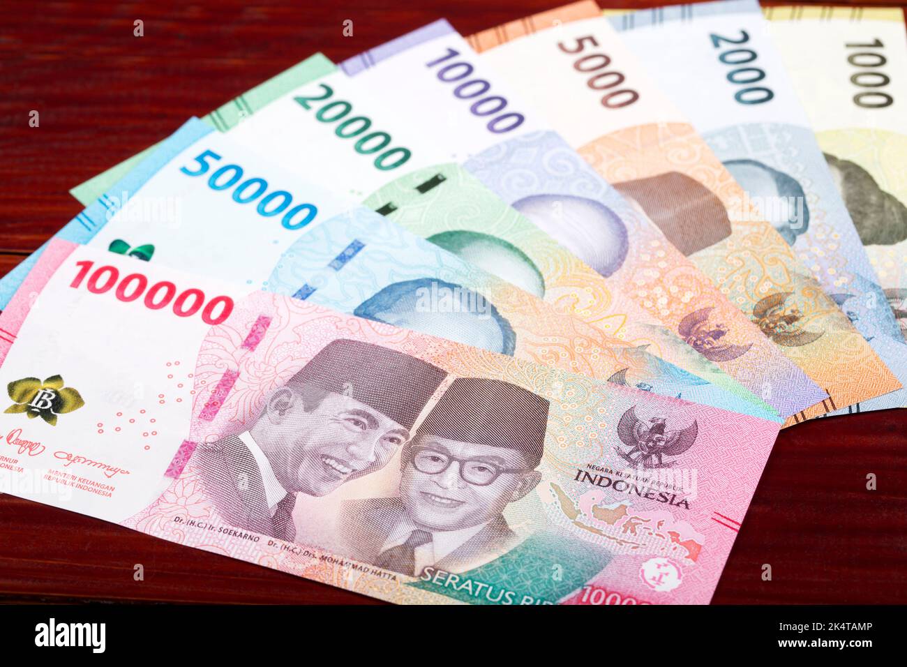 Indonesian Money Rupiah New Serie Of Banknotes Stock Photo Alamy