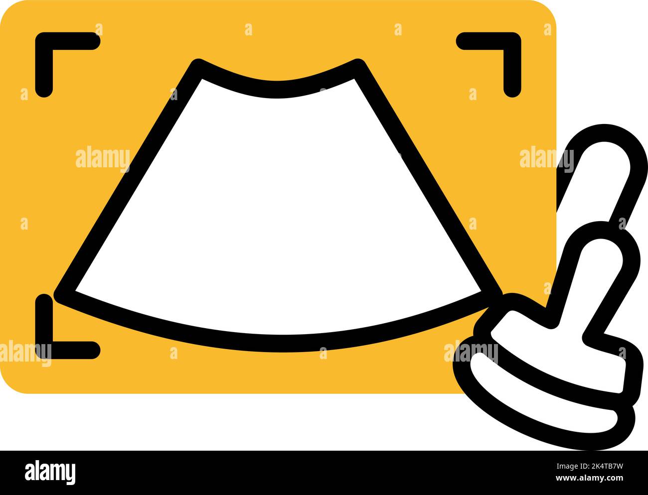 Hospital sonography test, illustration, vector on a white background. Stock Vector