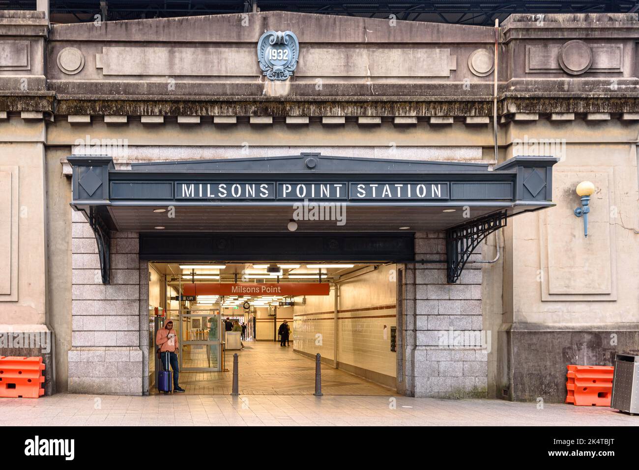 The entrance to the Milsons Point train station in Sydney, New South Wales Stock Photo