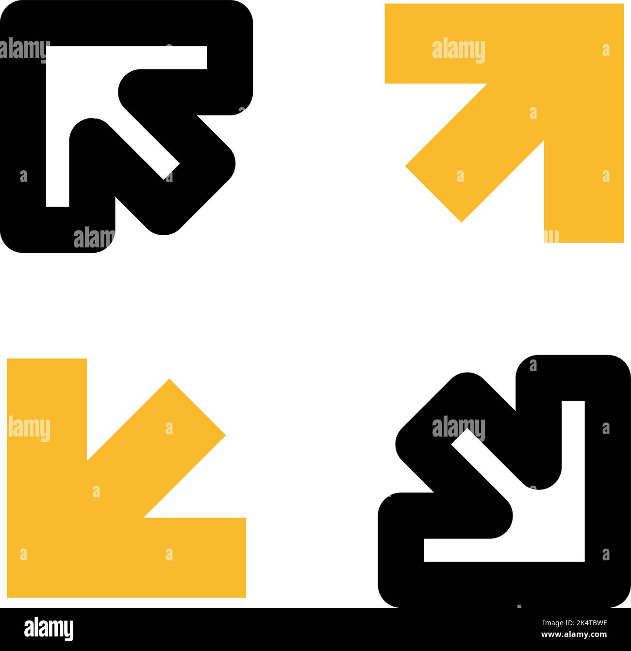 Full screen icon, illustration, vector on a white background Stock ...