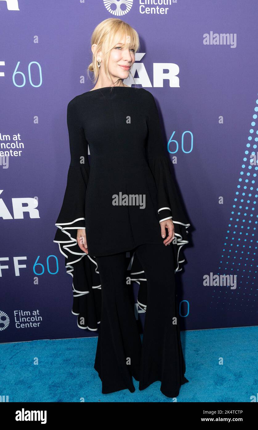 New York, United States. 03rd Oct, 2022. Cate Blanchett wearing dress by Prabal Gurung attends premiere of movie Tar during 60th New Yokr Film Festival at Alice Tully Hall (Photo by Lev Radin/Pacific Press) Credit: Pacific Press Media Production Corp./Alamy Live News Stock Photo