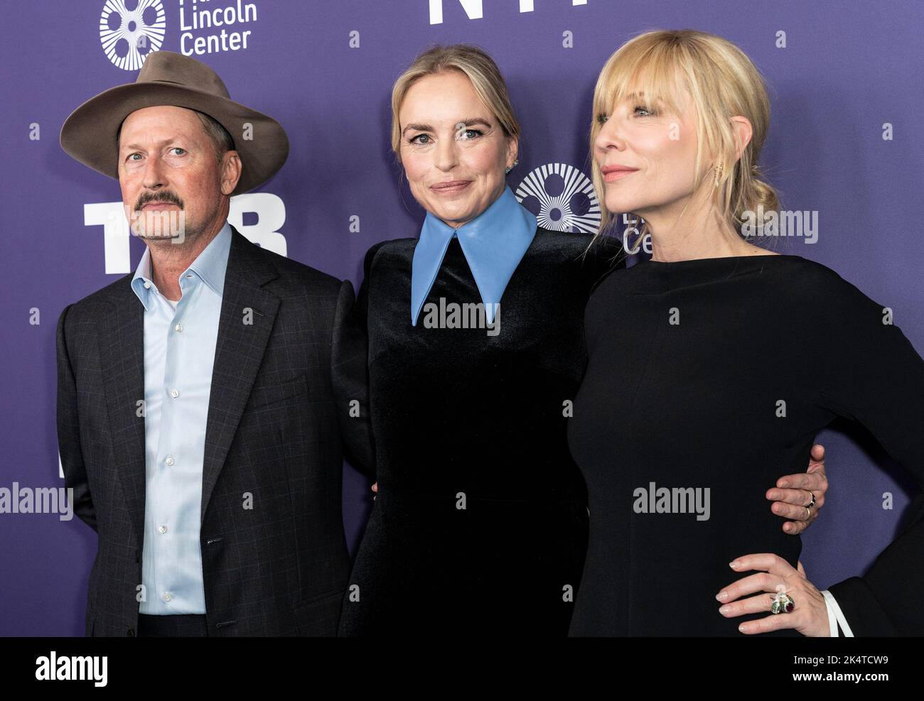 New York, United States. 03rd Oct, 2022. Todd Field, Nina Hoss and Cate Blanchett attend premiere of movie Tar during 60th New Yokr Film Festival at Alice Tully Hall in New York on October 3, 2022. (Photo by Lev Radin/Sipa USA) (Photo by Lev Radin/Pacific Press) Credit: Pacific Press Media Production Corp./Alamy Live News Stock Photo