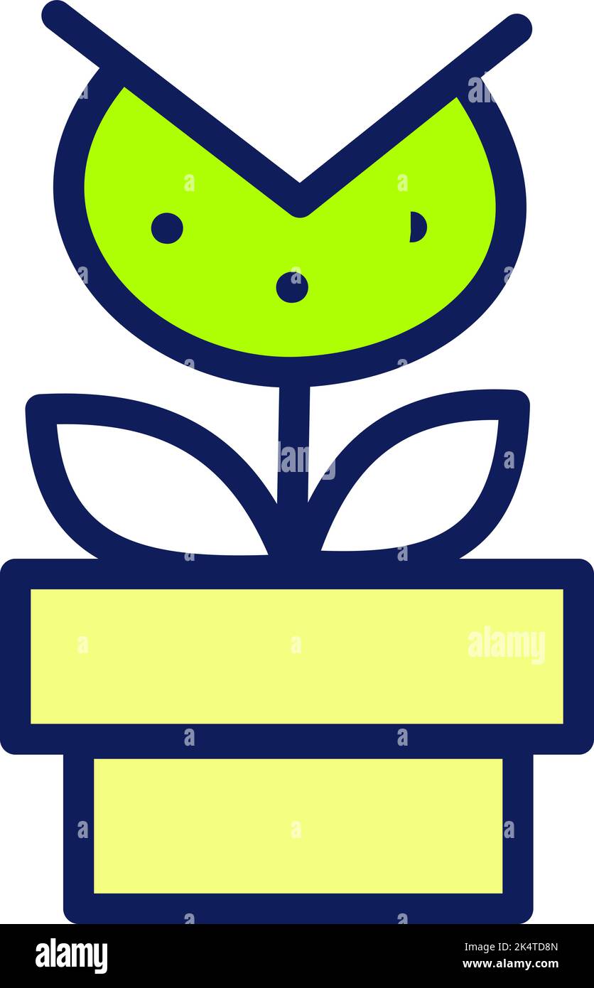 Gaming plant, illustration, vector on a white background. Stock Vector