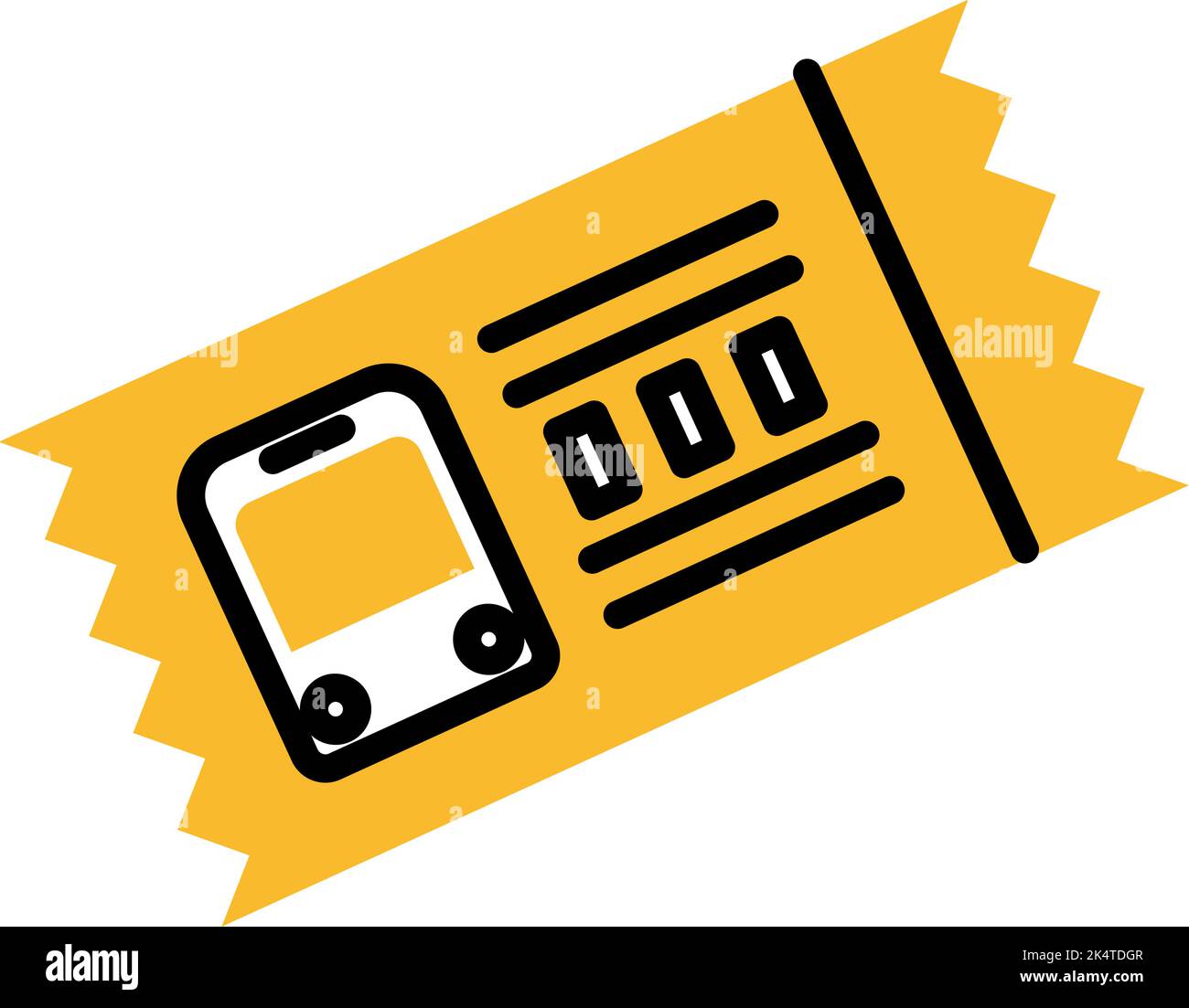 Railway ticket, illustration, vector on a white background. Stock Vector