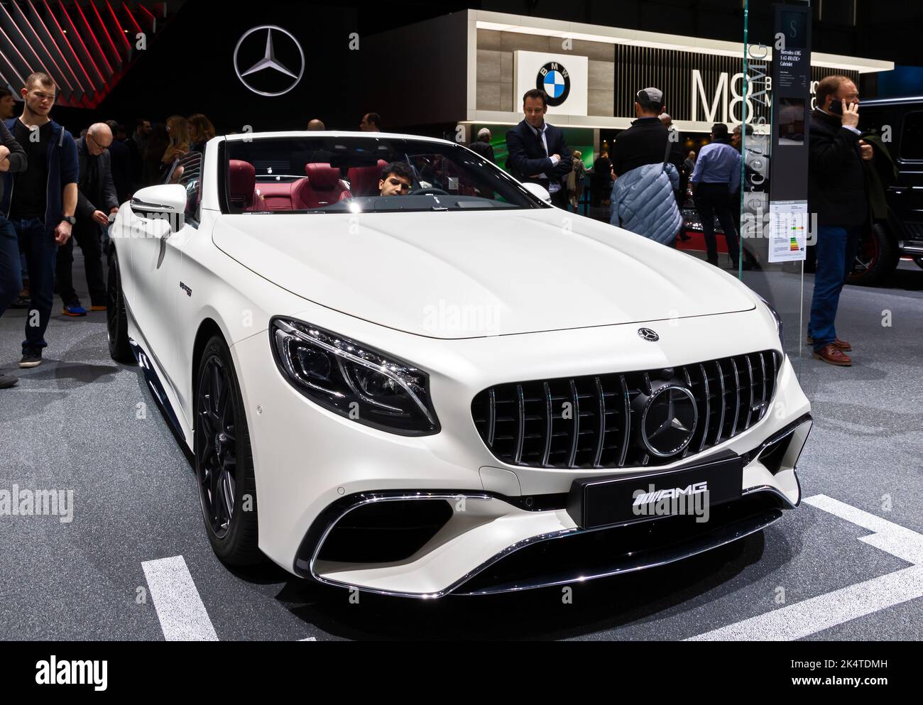 Mercedes-AMG S 63 4MATIC Cabriolet sports at the 88th Geneva International Motor Show. Switzerland - March 7, 2018 Stock Photo