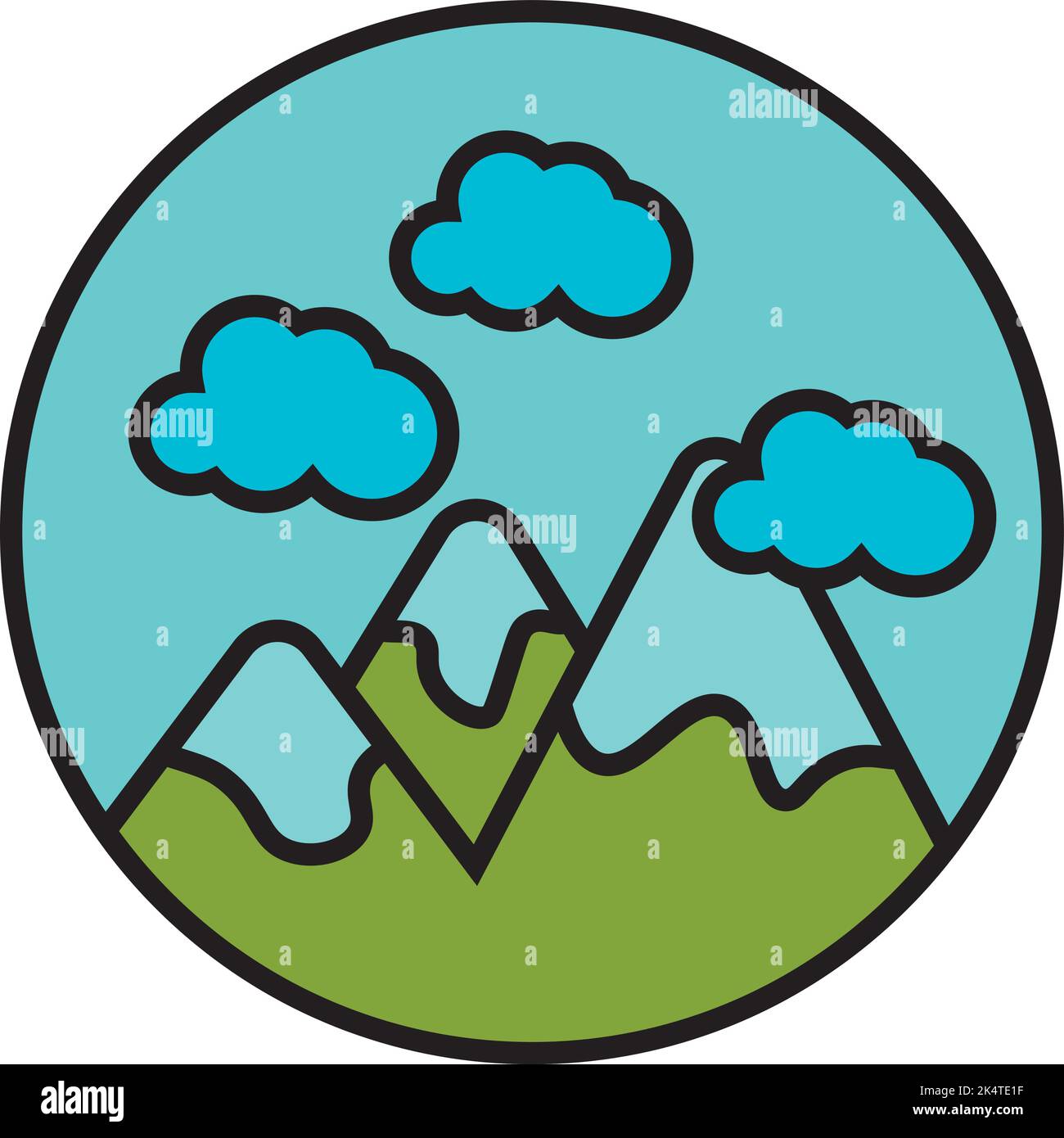 Mountain landscape, illustration, vector on a white background Stock
