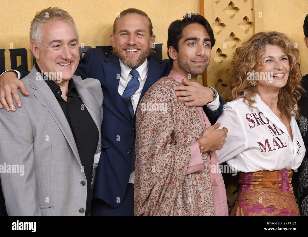 Los Angeles, USA. 03rd Oct, 2022. (L-R) Steve LIghtfoot, Charlie Hunnam, Shubham Saraf and Gabrielle Scharnitzky at the Apple TV  Original Series' SHANTARAM Premiere held at the Regency Bruin Theater in Westwood, CA on Monday, ?October 3, 2022. (Photo By Sthanlee B. Mirador/Sipa USA) Credit: Sipa USA/Alamy Live News Stock Photo