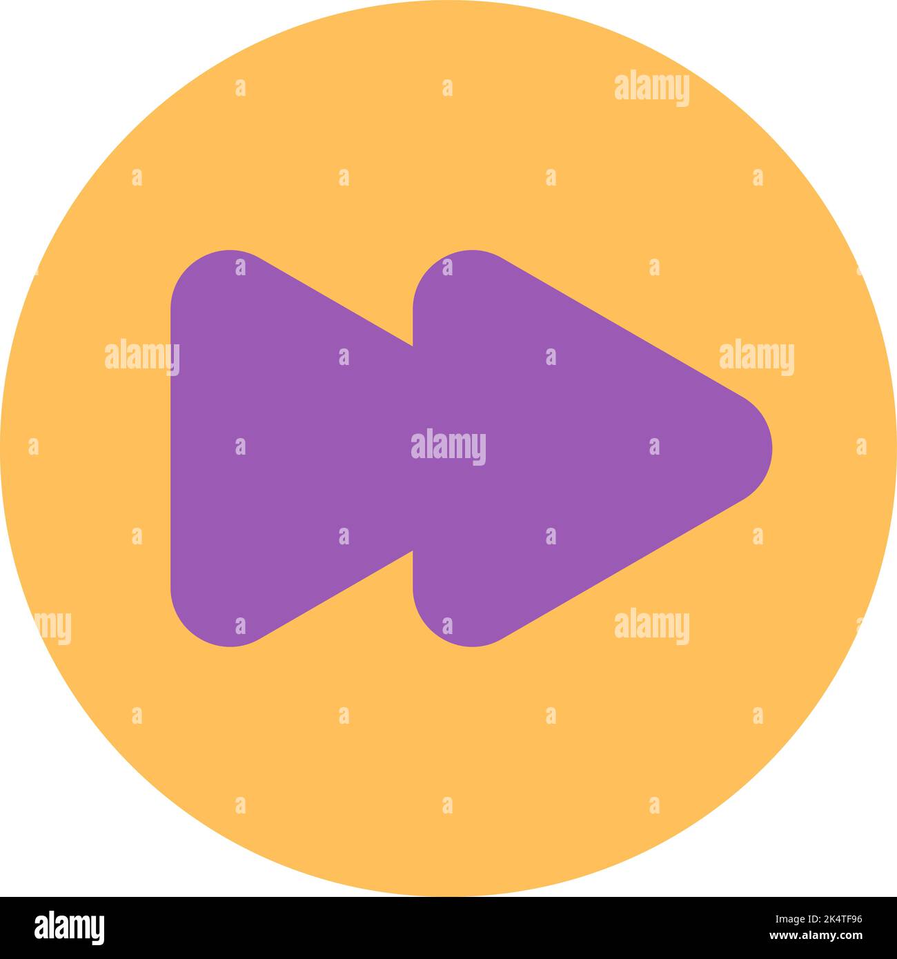 Podcast forward button, illustration, vector on a white background. Stock Vector