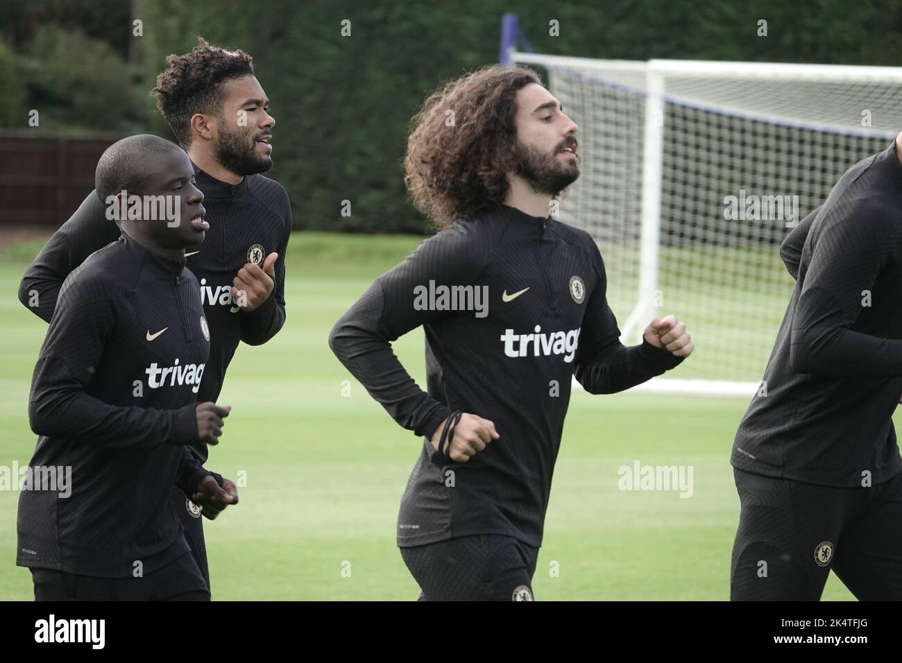 Cobham, Surrey, UK. 4th Oct, 2022. Chelsea Football Club players
