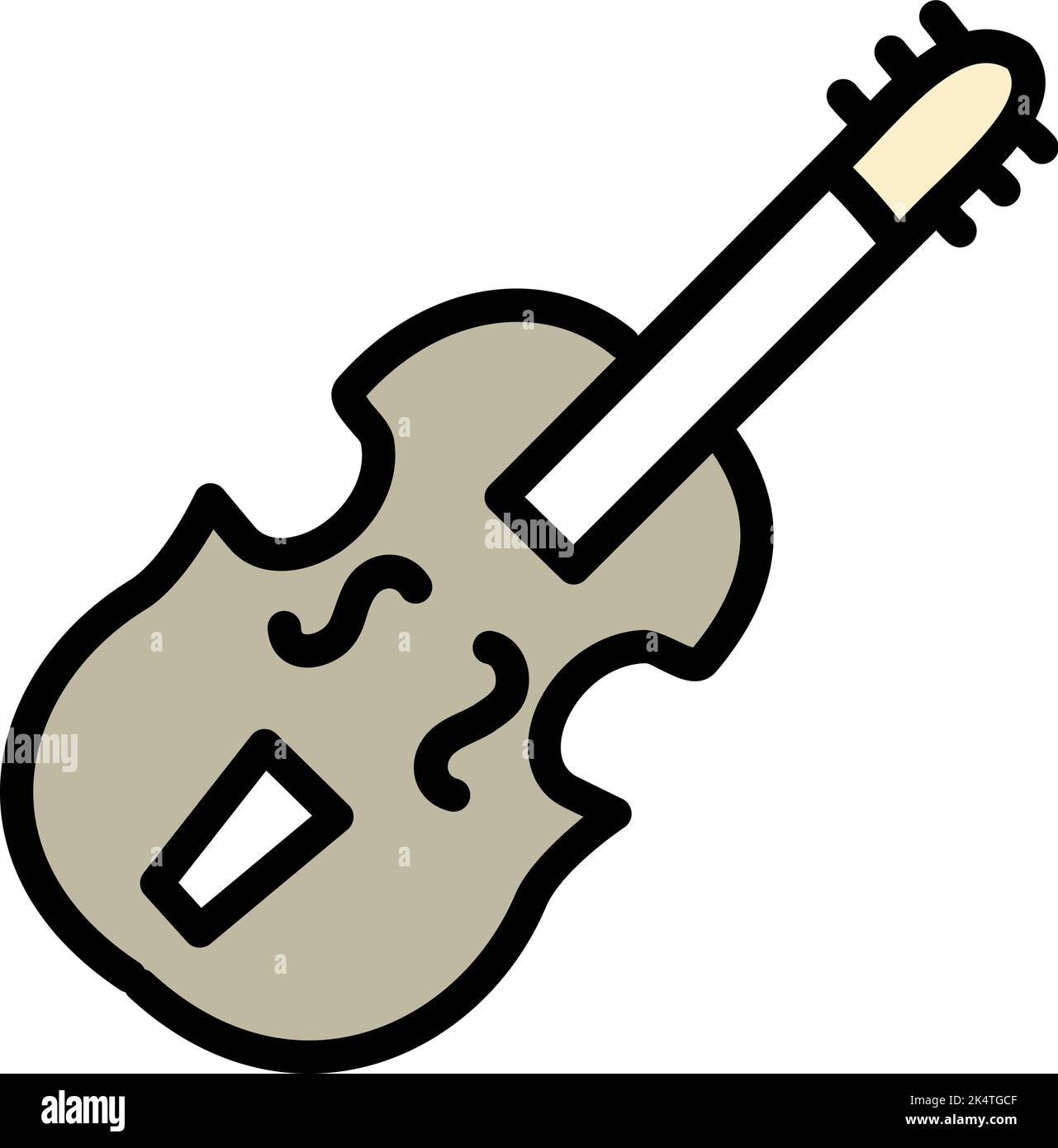 Violin instrument, illustration, vector on a white background. Stock Vector