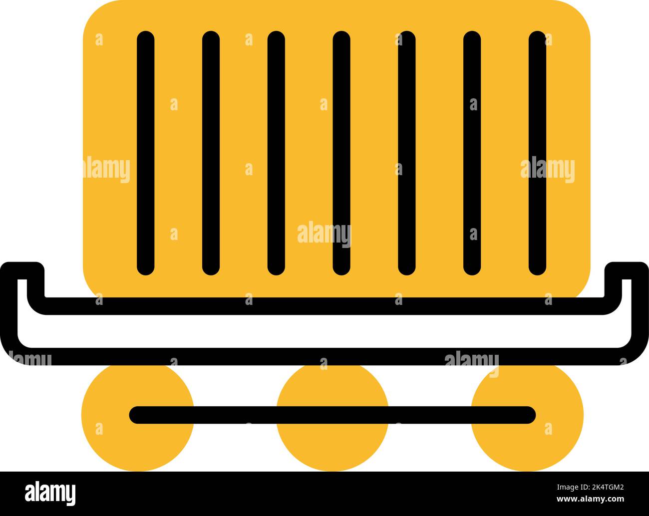 Railway container, illustration, vector on a white background. Stock Vector