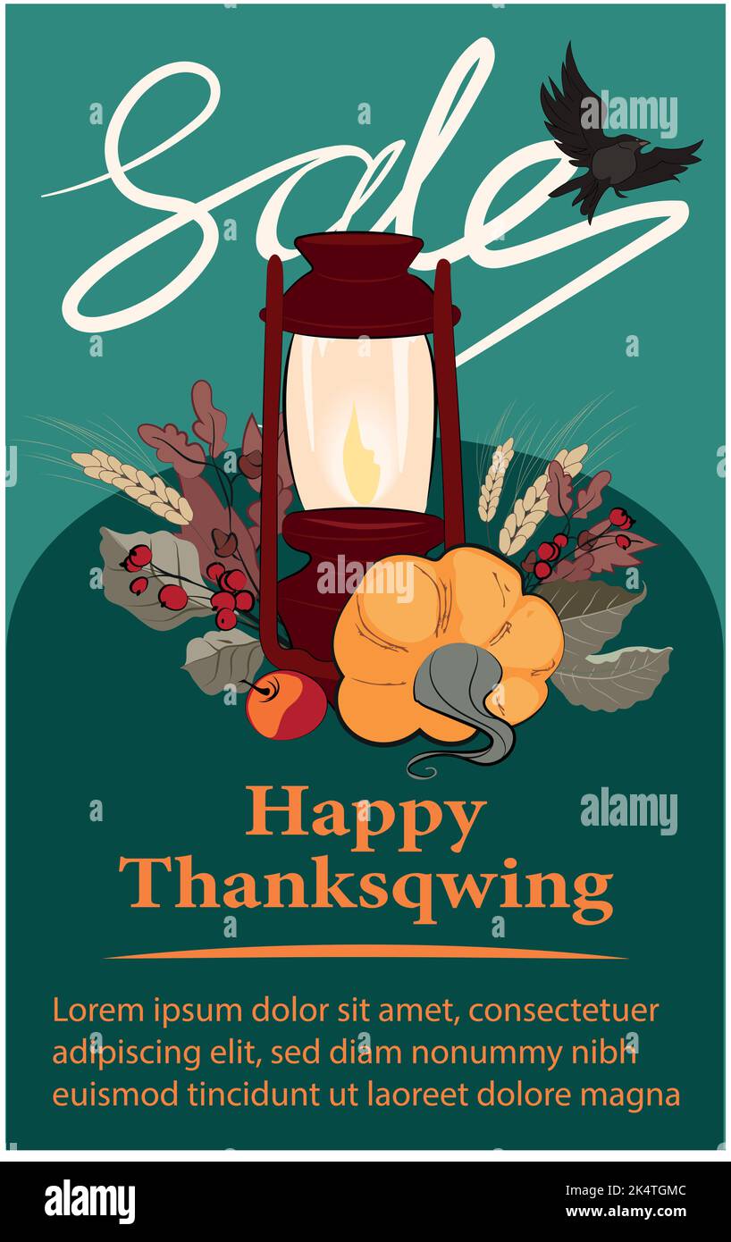 Happy Thanksgiving holiday vector design template for websites, posters ...