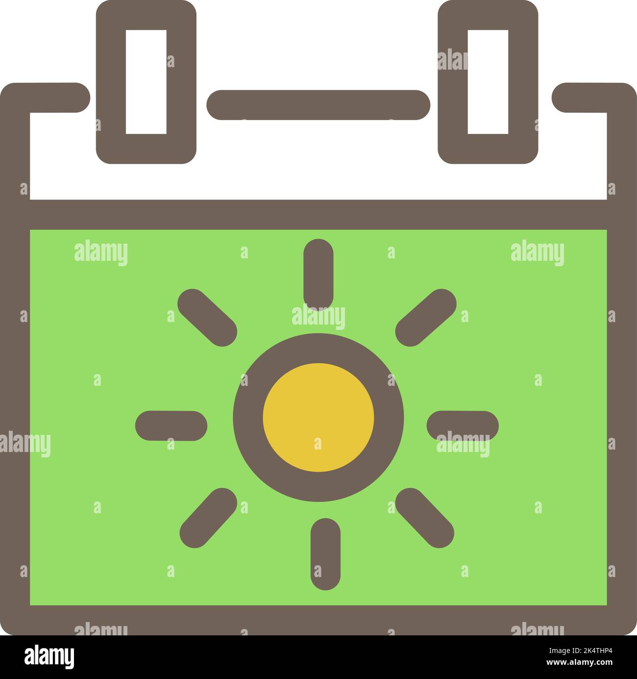 Summer calendar, illustration, vector on a white background Stock