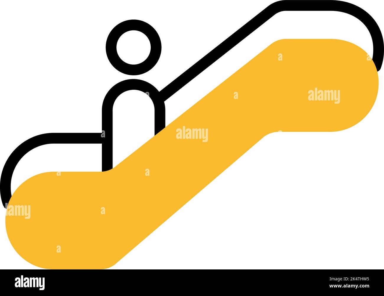 Shopping mall escalator, illustration, vector on a white background. Stock Vector