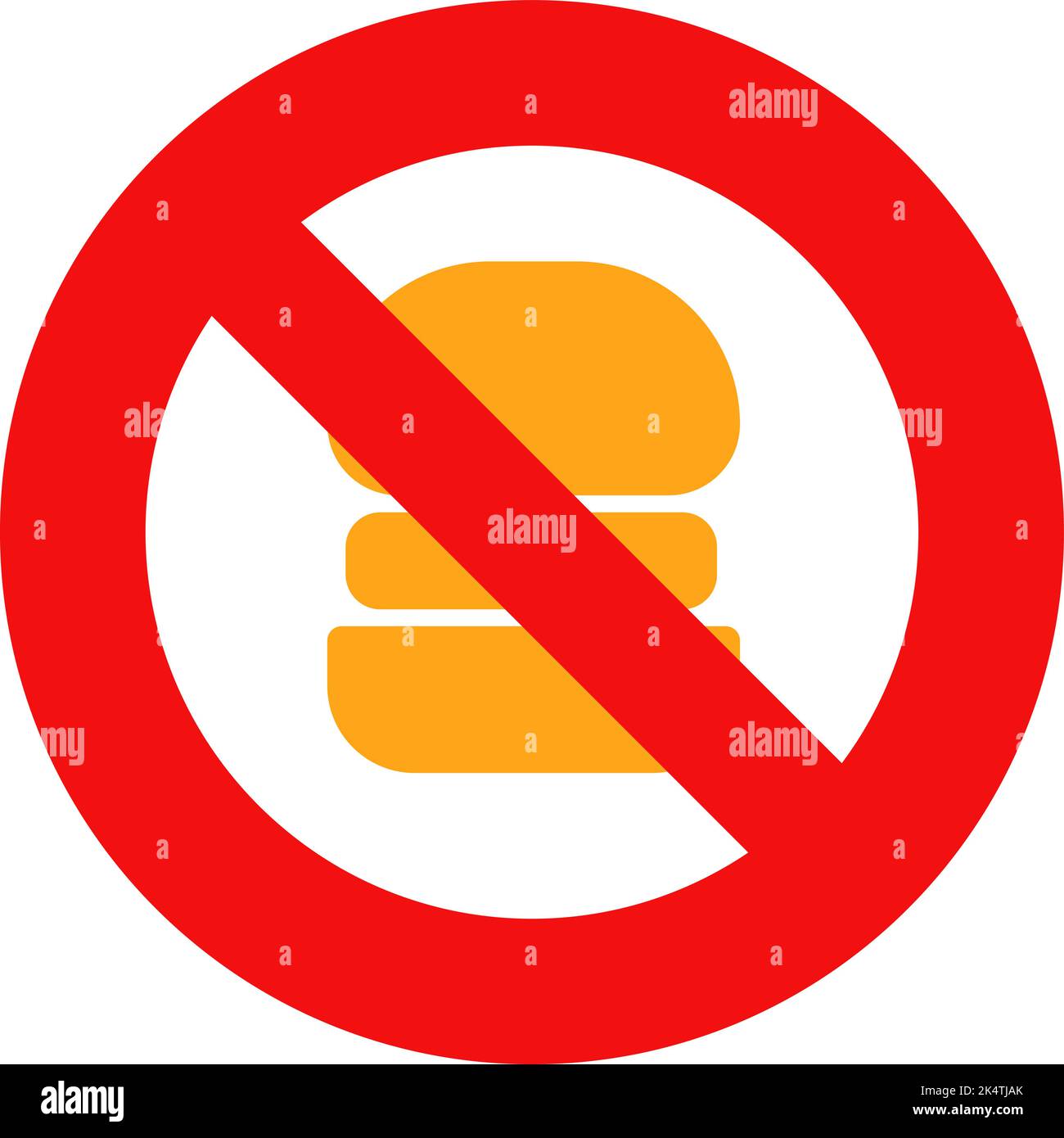 No food allowed, illustration, vector on a white background. Stock Vector