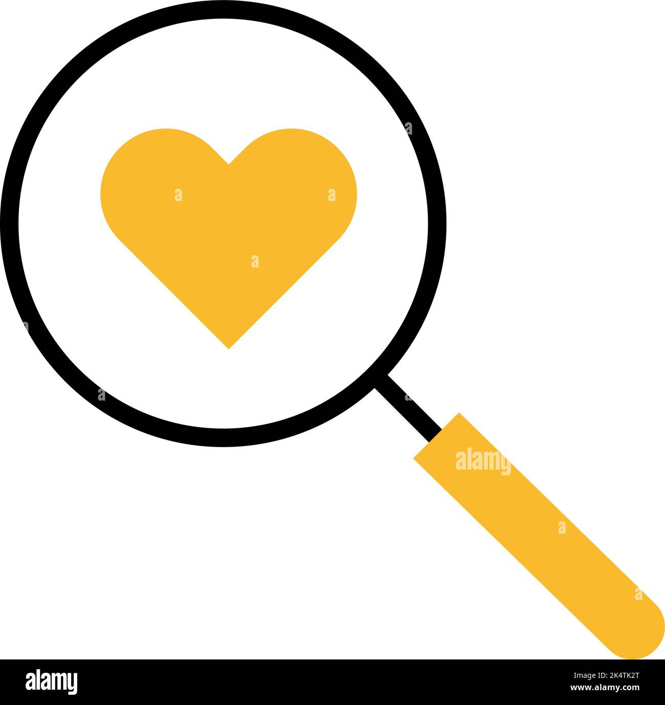 Valentines day search, illustration, vector on a white background. Stock Vector