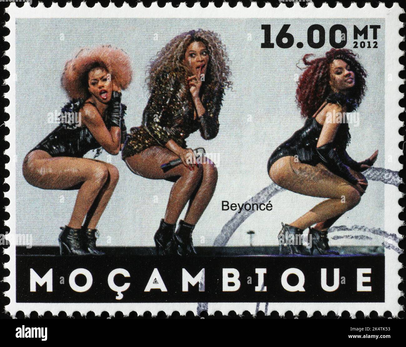 Beyoncé in concert on african postage stamp Stock Photo