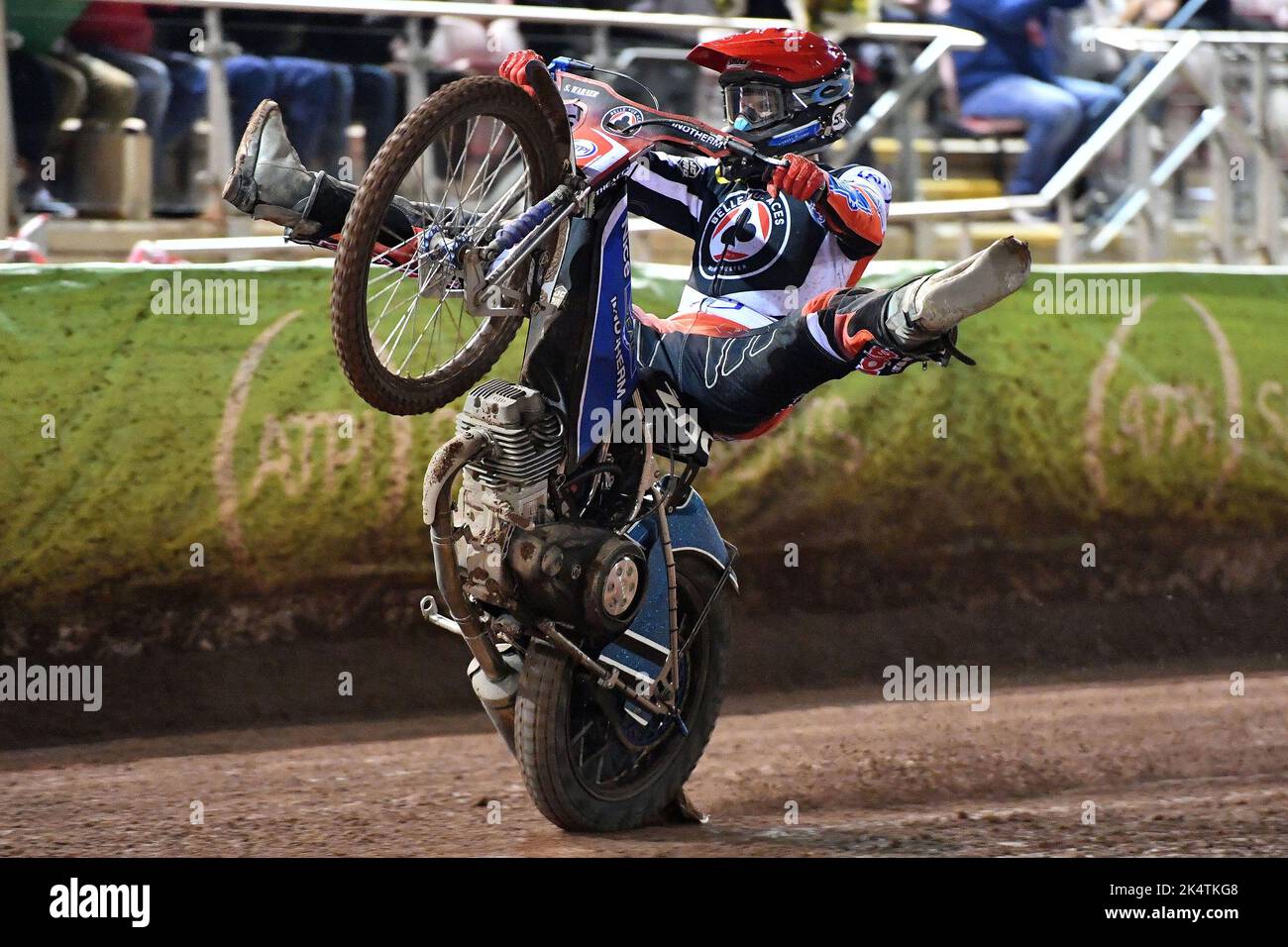 Manchester, UK. 03rd Oct, 2022. Matej Zagar of Belle Vue ‘ATPI' Aces celebrates during the SGB Premiership Semi Final Second Leg at the National Speedway Stadium, Manchester om Monday 3rd October 2022. (Credit: Eddie Garvey | MI News) Credit: MI News & Sport /Alamy Live News Stock Photo