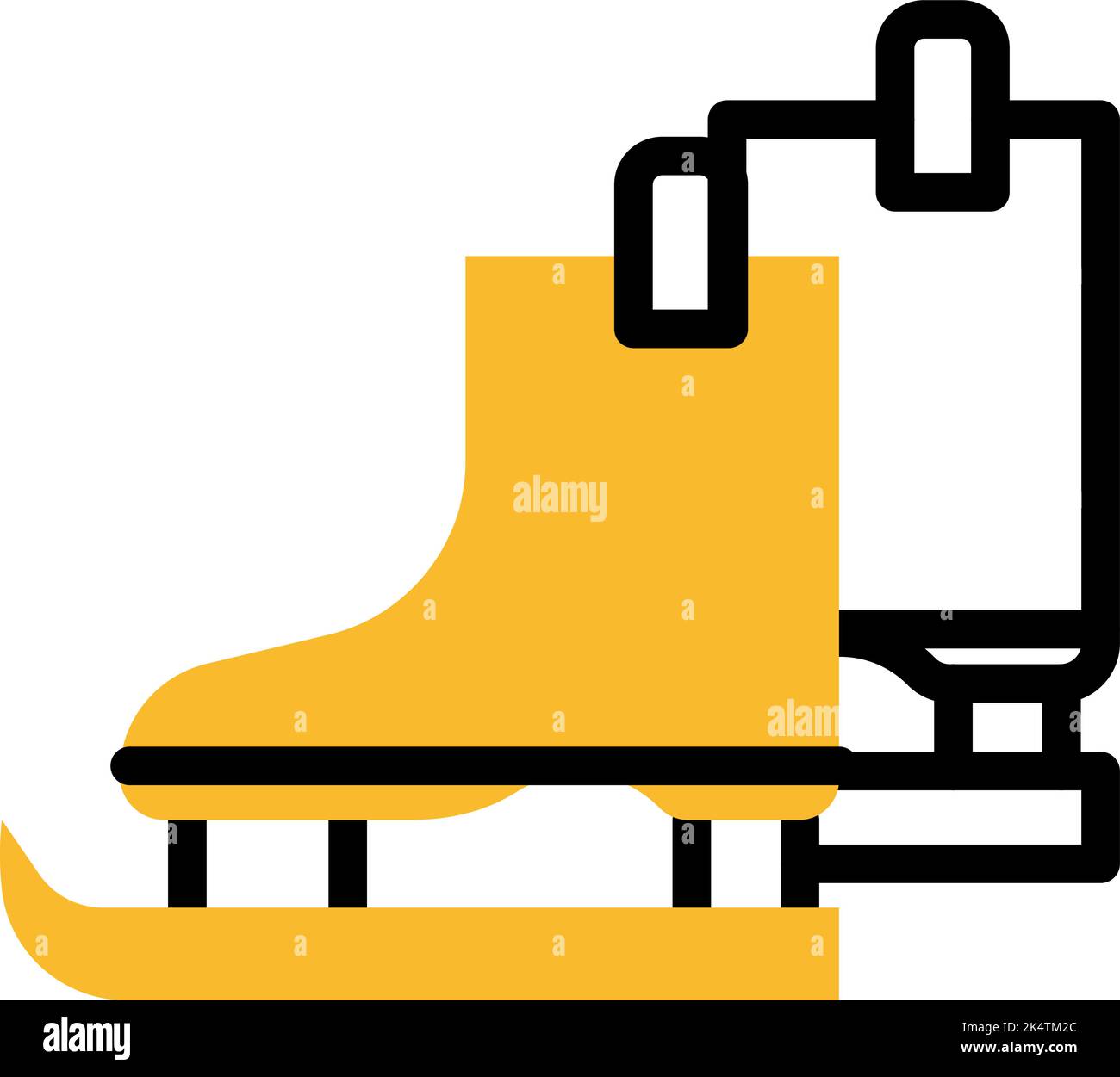 Winter roller skates, illustration, vector on a white background. Stock Vector