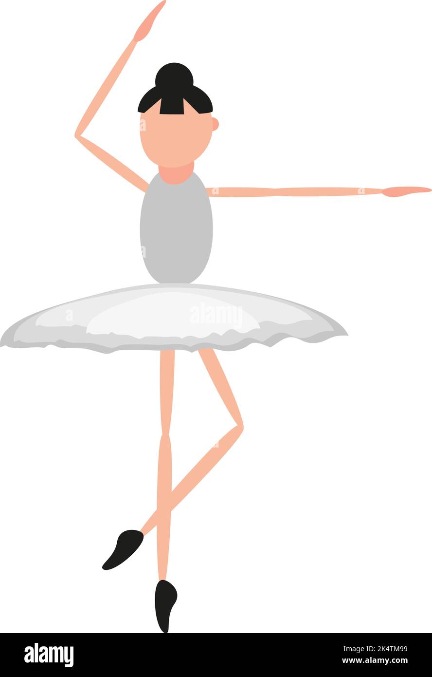 Jete ballet move, illustration, vector on a white background. Stock Vector