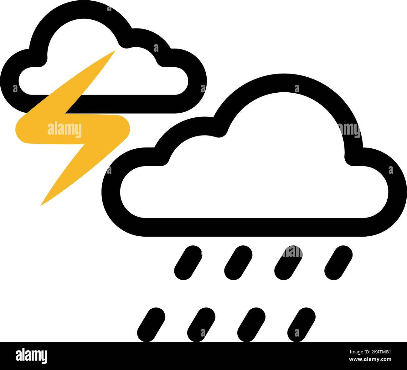 Little, Dark And Stormy Cloud While Launching A Powerful Yellow Flash Of  Lightning Or Thunderbolt Royalty Free SVG, Cliparts, Vectors, and Stock  Illustration. Image 26574267.