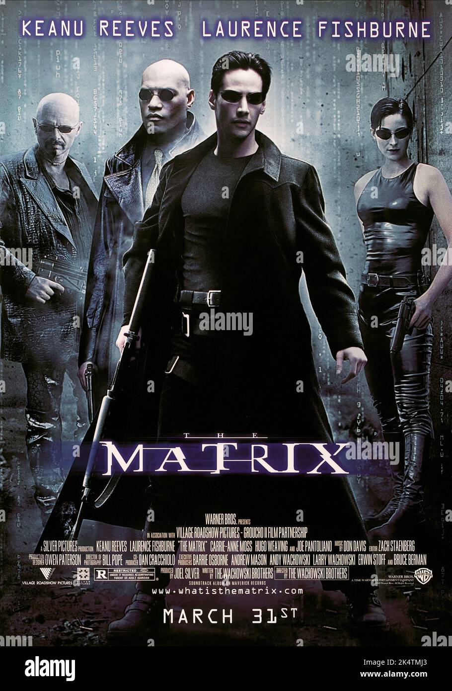 The Matrix 1999. The Matrix Movie Poster. Keanu Reeves Stock Photo