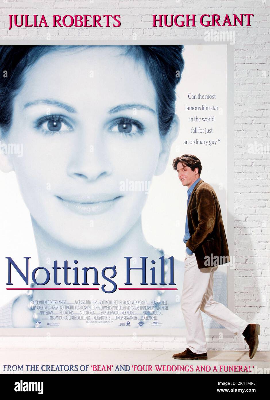 Notting Hill 1999.  Notting Hill Movie Poster.  Julia Roberts & Hugh Grant Stock Photo